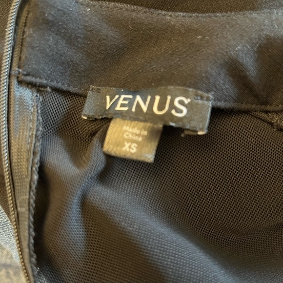 Venus Elegant Black Sheer Long Sleeve Top with Neck Embellishments Xsmall - Picture 2 of 8